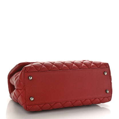 Chanel Caviar Quilted Small Coco Handle Flap Dark Red 4 of 9
