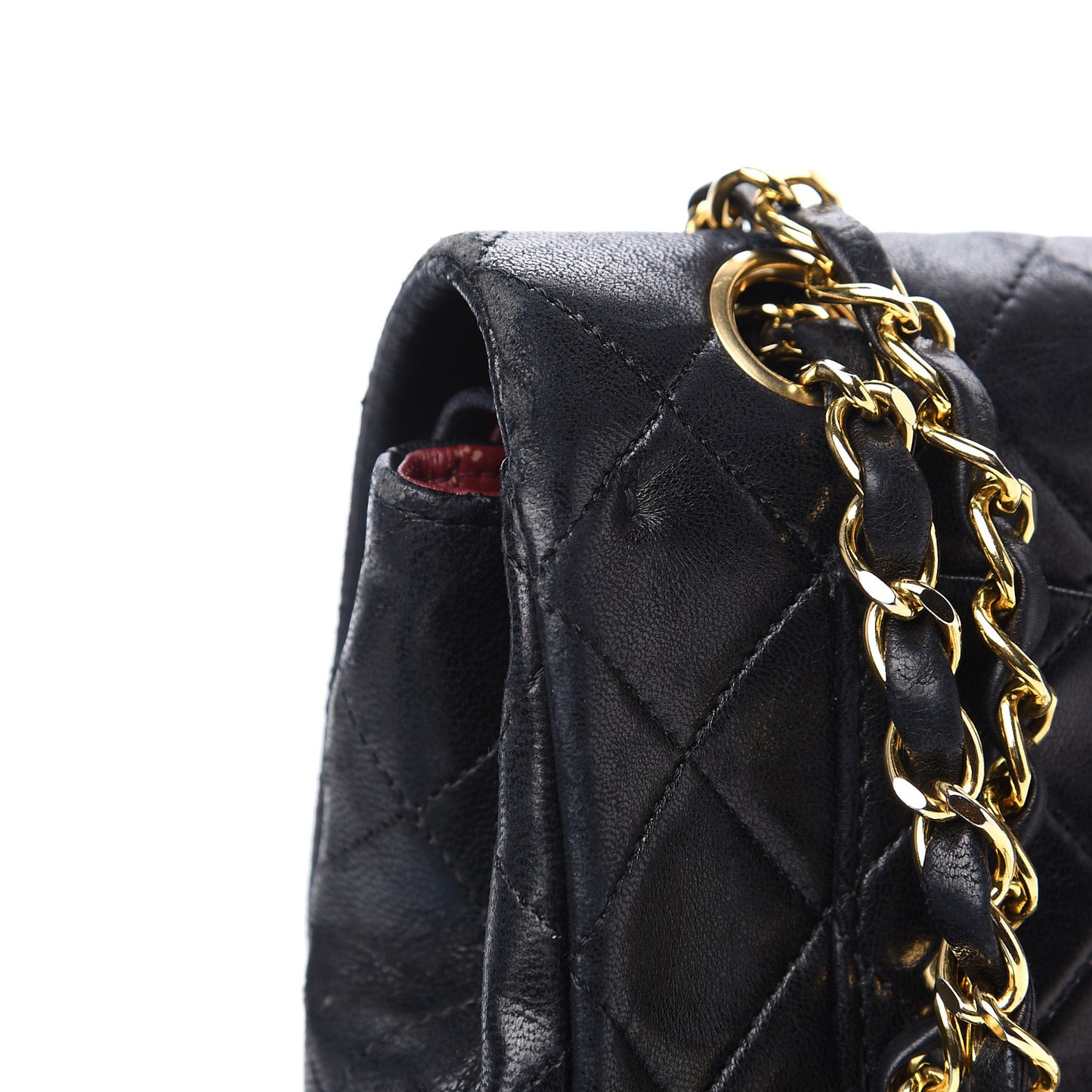 Lambskin Quilted Small Double Flap Black