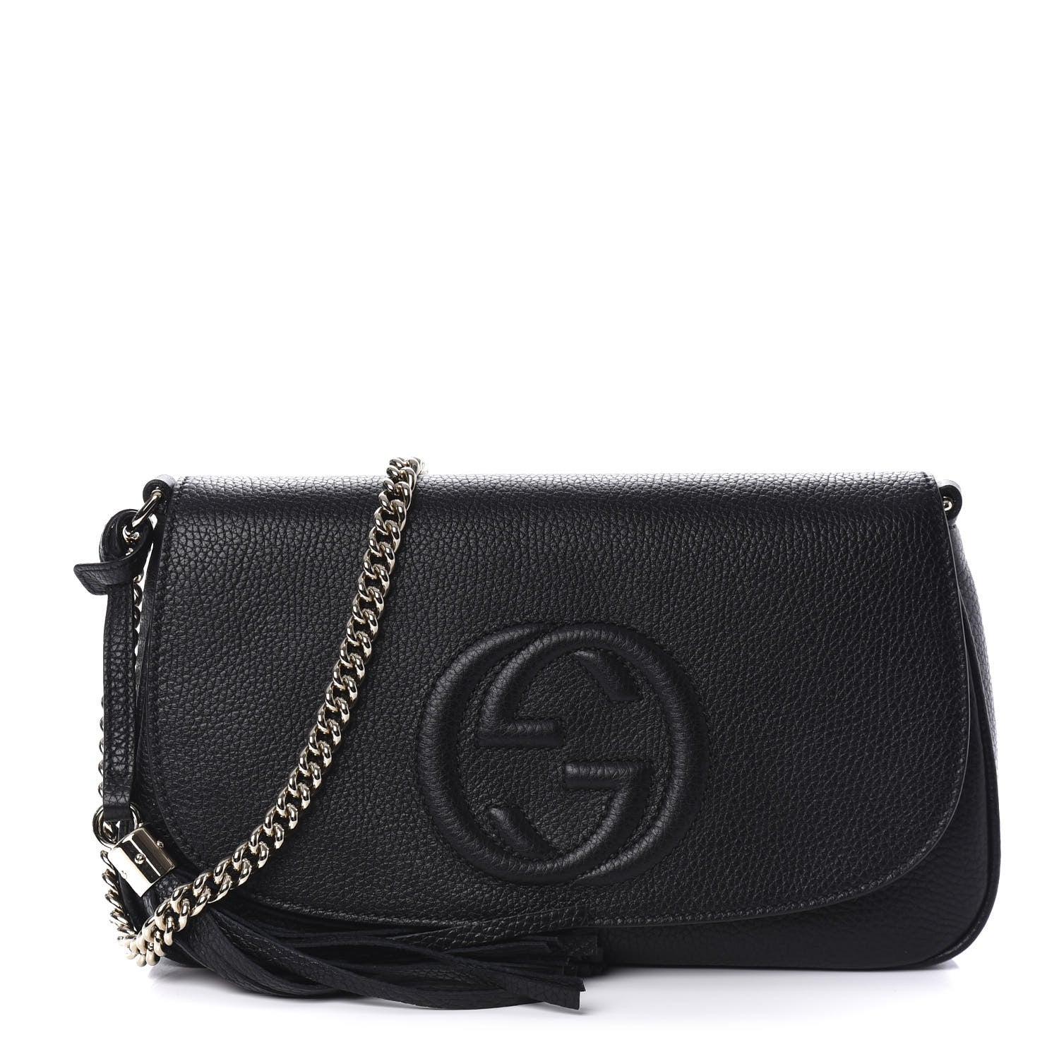 Gucci Pebbled Calfskin Medium Soho Flap Crossbody Black 1 of 10