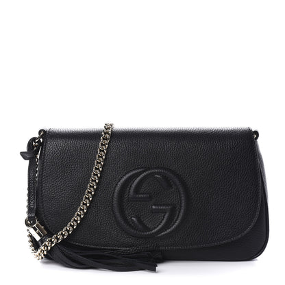 Gucci Pebbled Calfskin Medium Soho Flap Crossbody Black 1 of 10