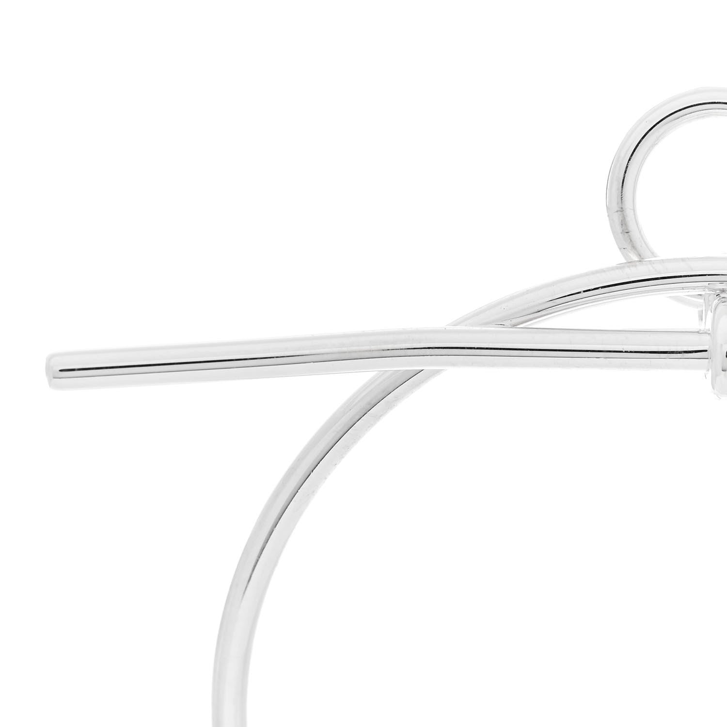 Hermes Sterling Silver MM Loop Earrings 6 of 7