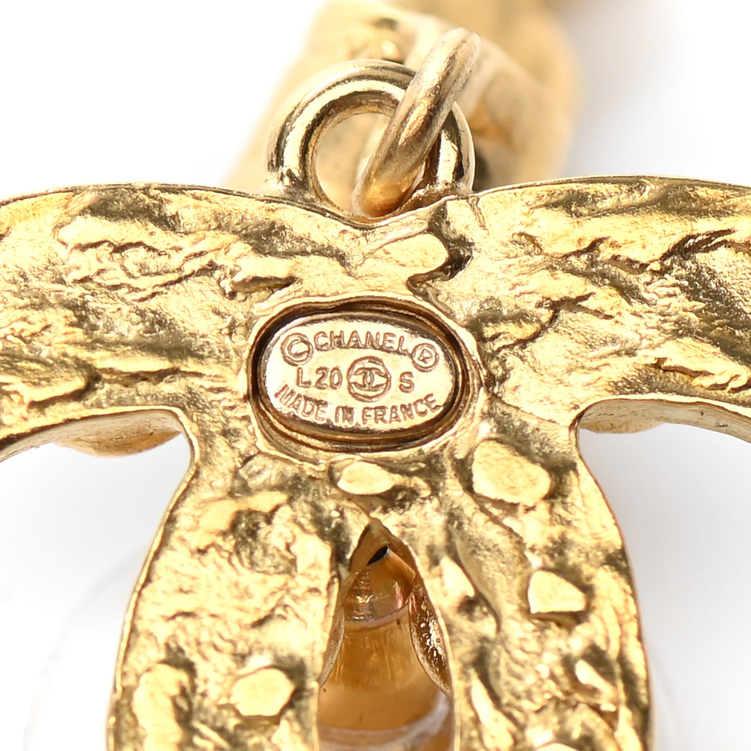 Chanel CC Crystal Drop Earrings Gold 4 of 4