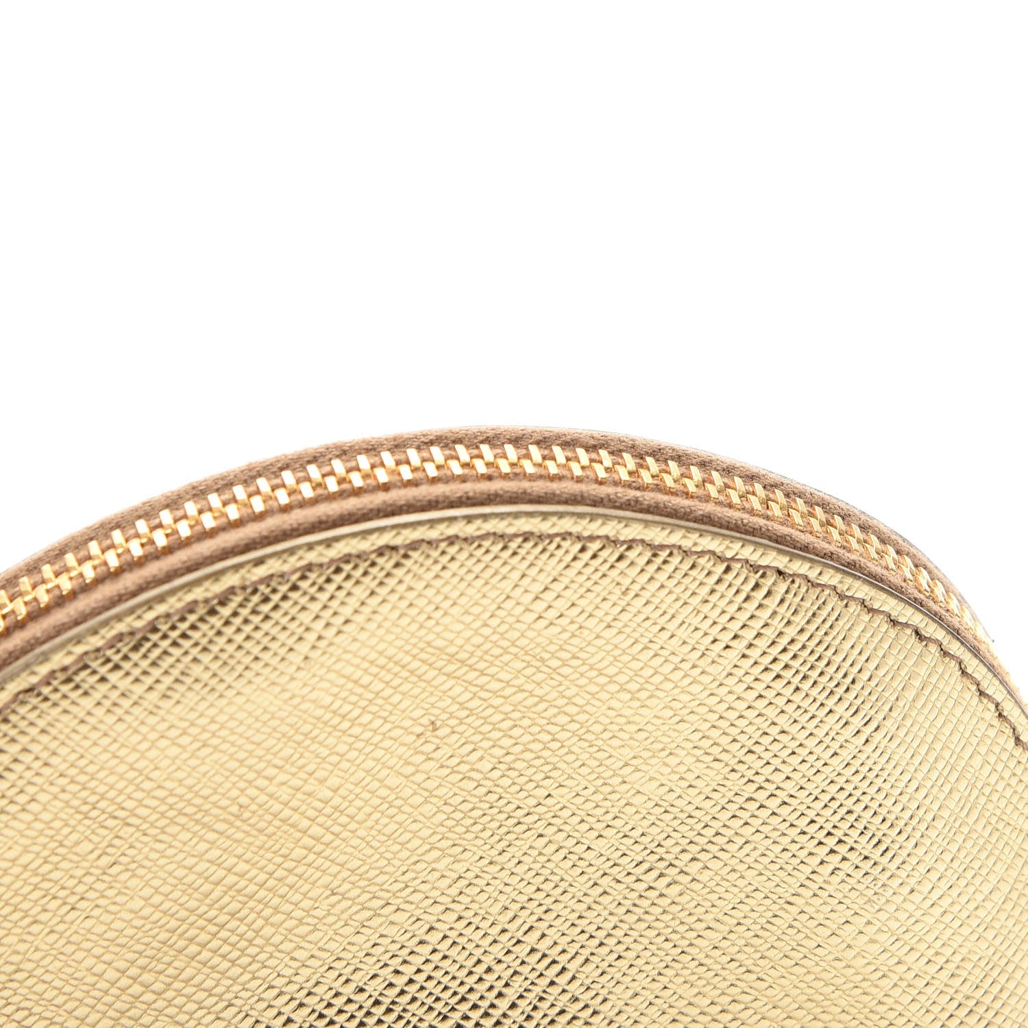 Prada Saffiano Metal Coin Purse Gold 8 of 10