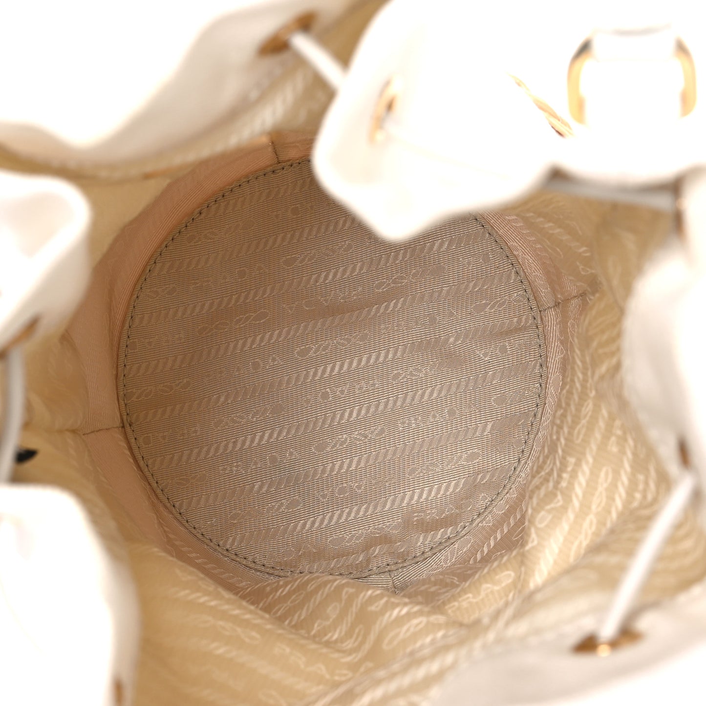 Wicker Canvas Bucket Bag Naturale White
