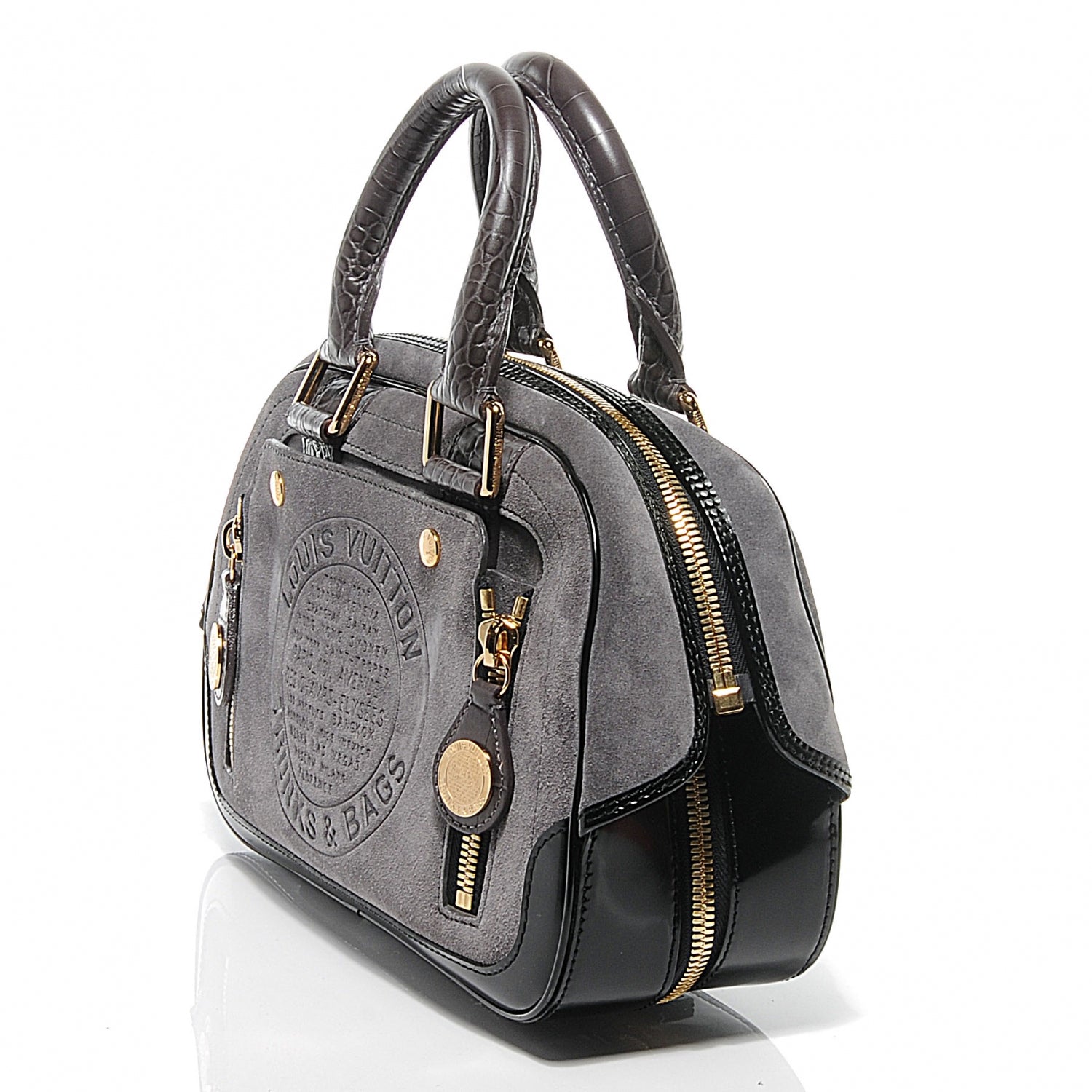 Louis Vuitton Havane Stamped Trunk Bowler PM Gray 6 of 8
