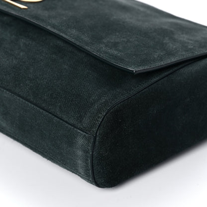 Saint Laurent Smooth Calfskin Suede Medium Reversible Monogram Kate Satchel Dark Forest 9 of 12