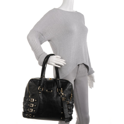 Jimmy Choo Textured Leather Blythe M Handbag Black 2 of 4