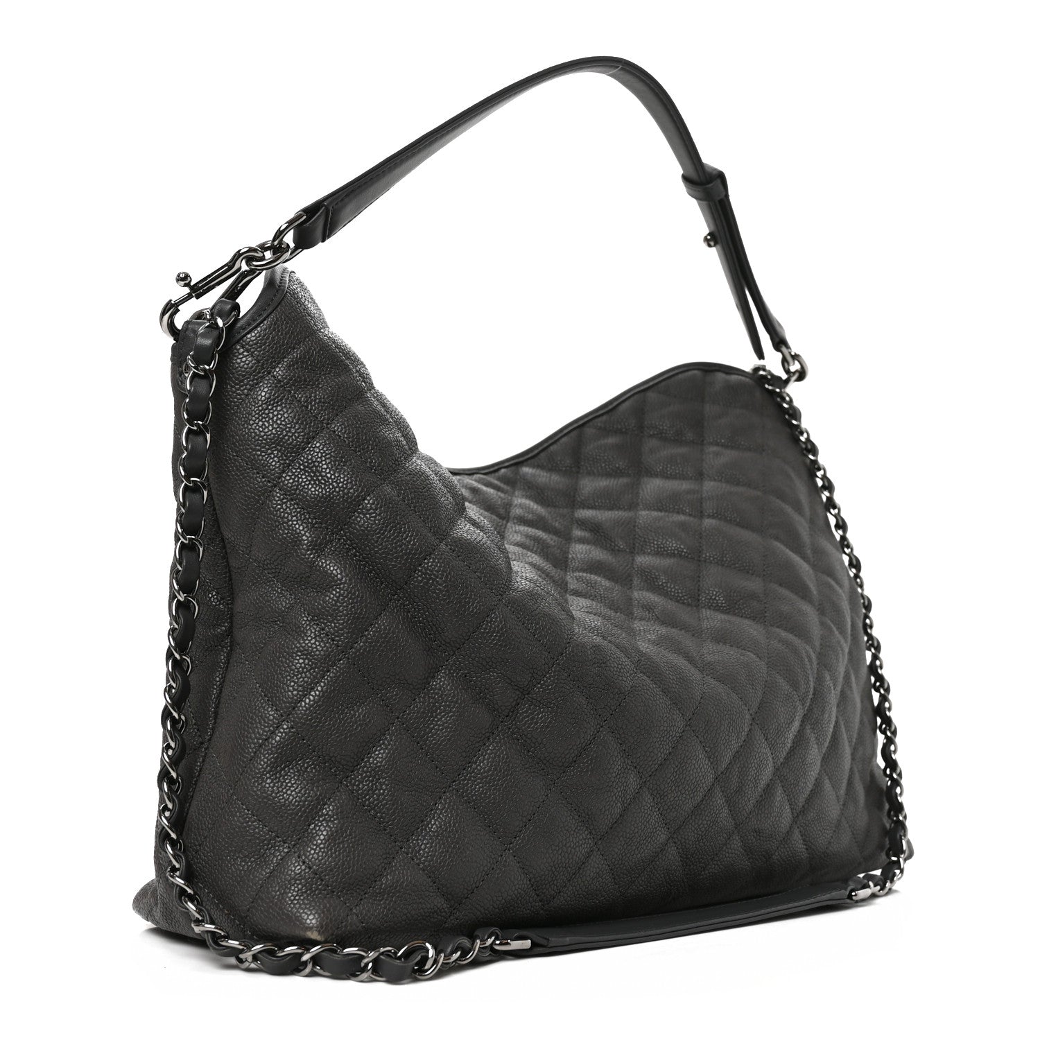 Chanel Caviar Quilted French Riviera Hobo Dark Grey 3 of 10