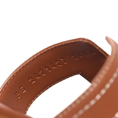 Hermes Calfskin Stitched Oran Sandals 37 8 of 8
