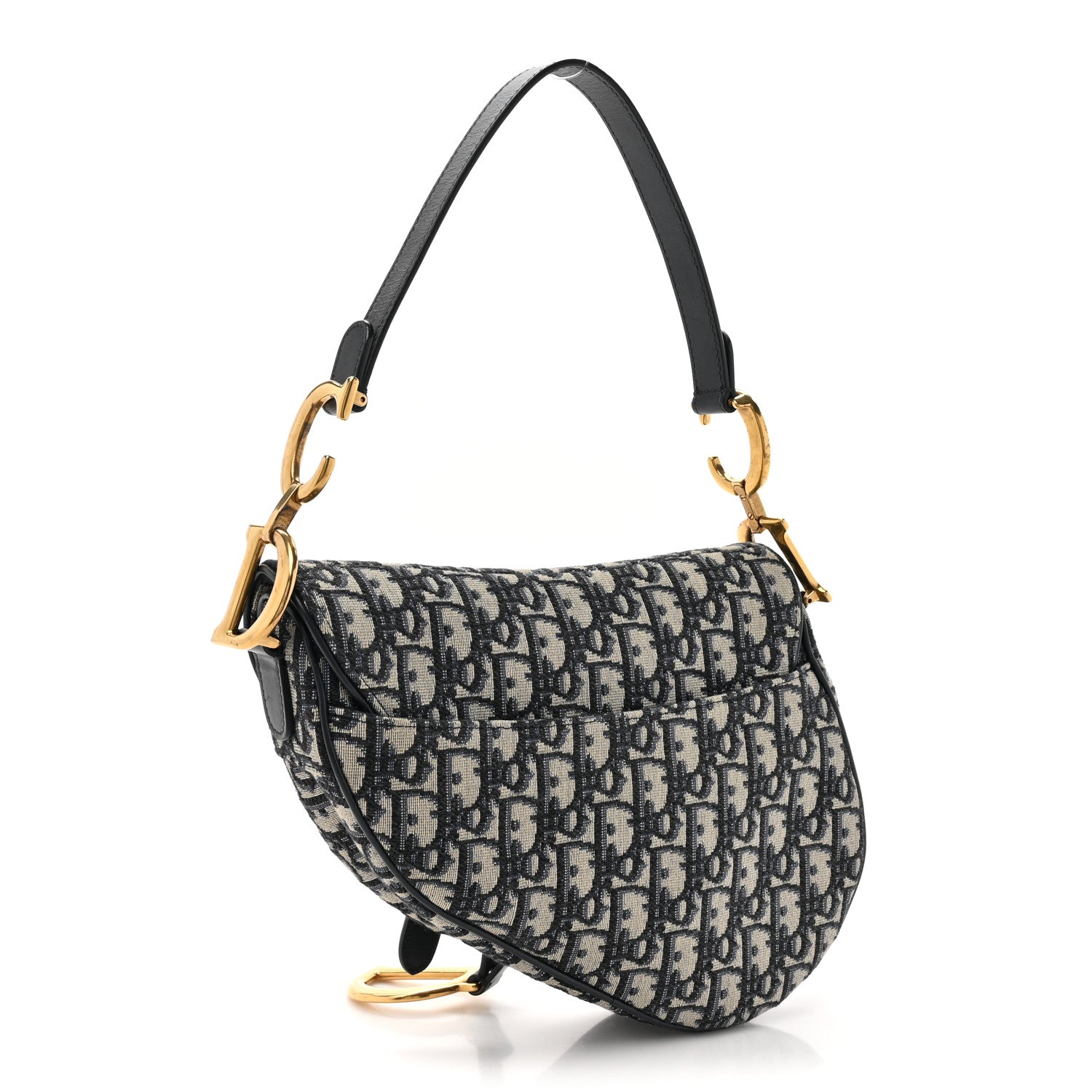 Christian Dior Oblique Saddle Bag Blue 3 of 12