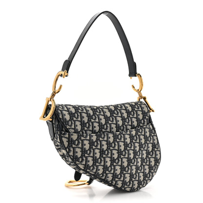 Christian Dior Oblique Saddle Bag Blue 3 of 12