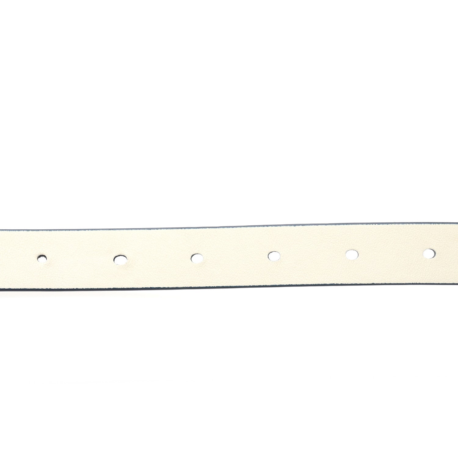 Christian Dior Calfskin Saddle Belt White Navy 3 of 6