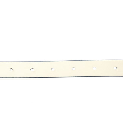 Christian Dior Calfskin Saddle Belt White Navy 3 of 6