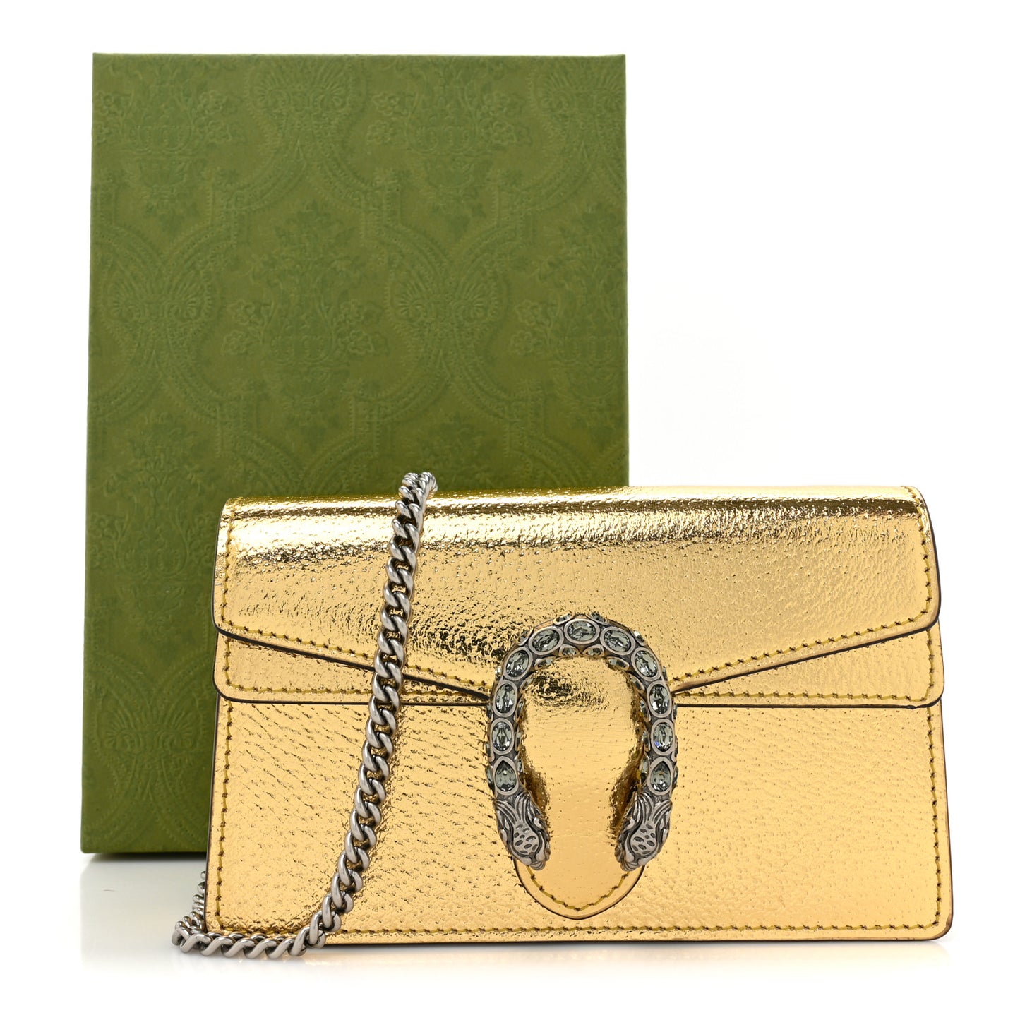 Metallic Calfskin Super Mini Dionysus Shoulder Bag Gold