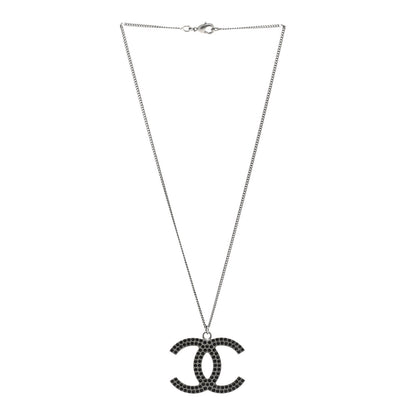 Chanel Crystal Large CC Necklace Ruthenium Black 3 of 6