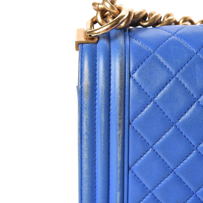 Chanel Lambskin Quilted Medium Boy Flap Blue 18 of 31