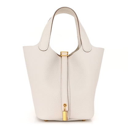 Hermes Taurillon Clemence Picotin Lock 18 PM Gris Pale 1 of 11