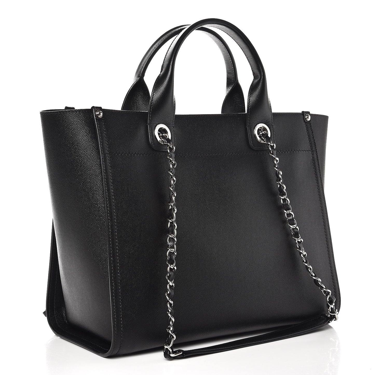 Caviar Small Studded Deauville Tote Black