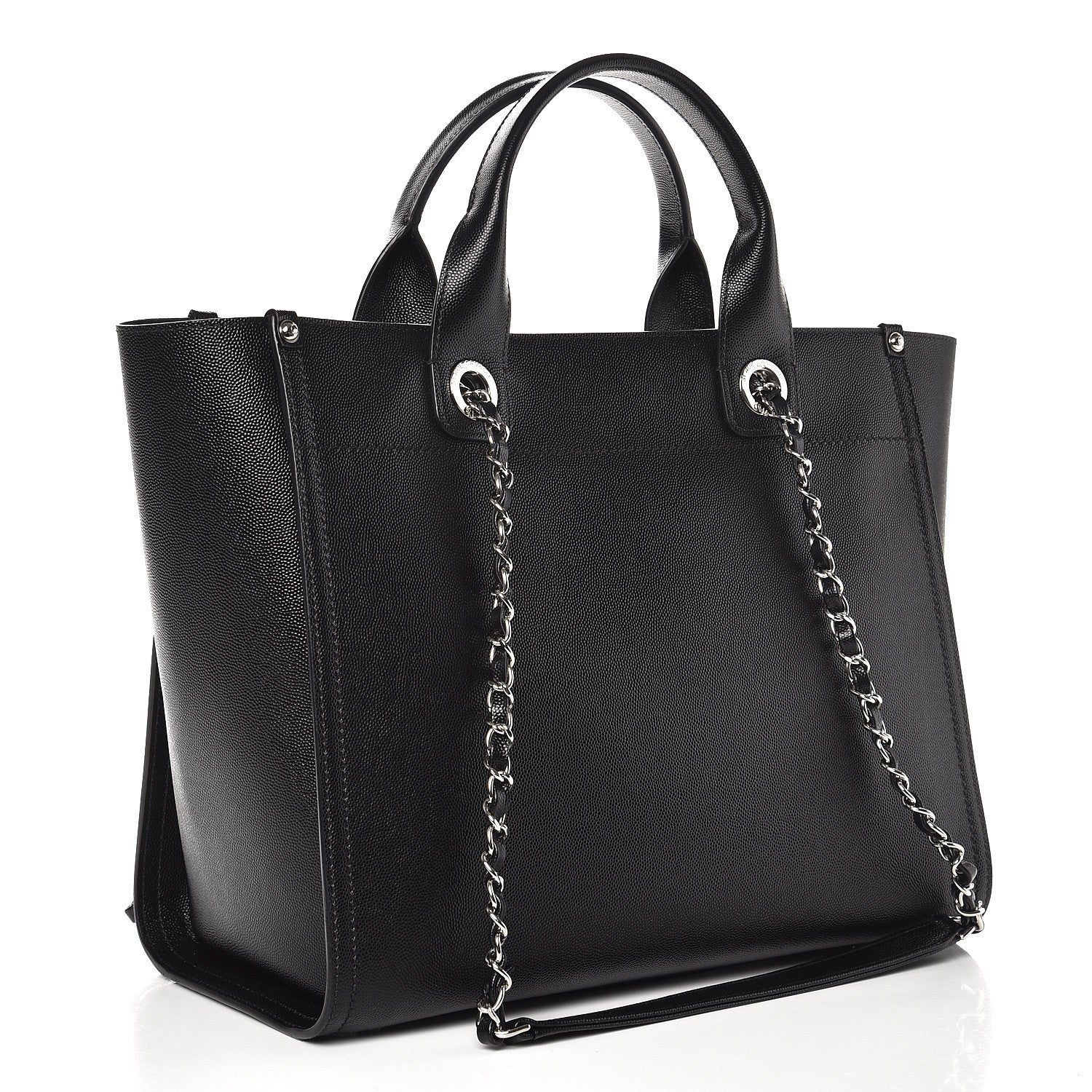 Chanel Caviar Small Studded Deauville Tote Black 3 of 8