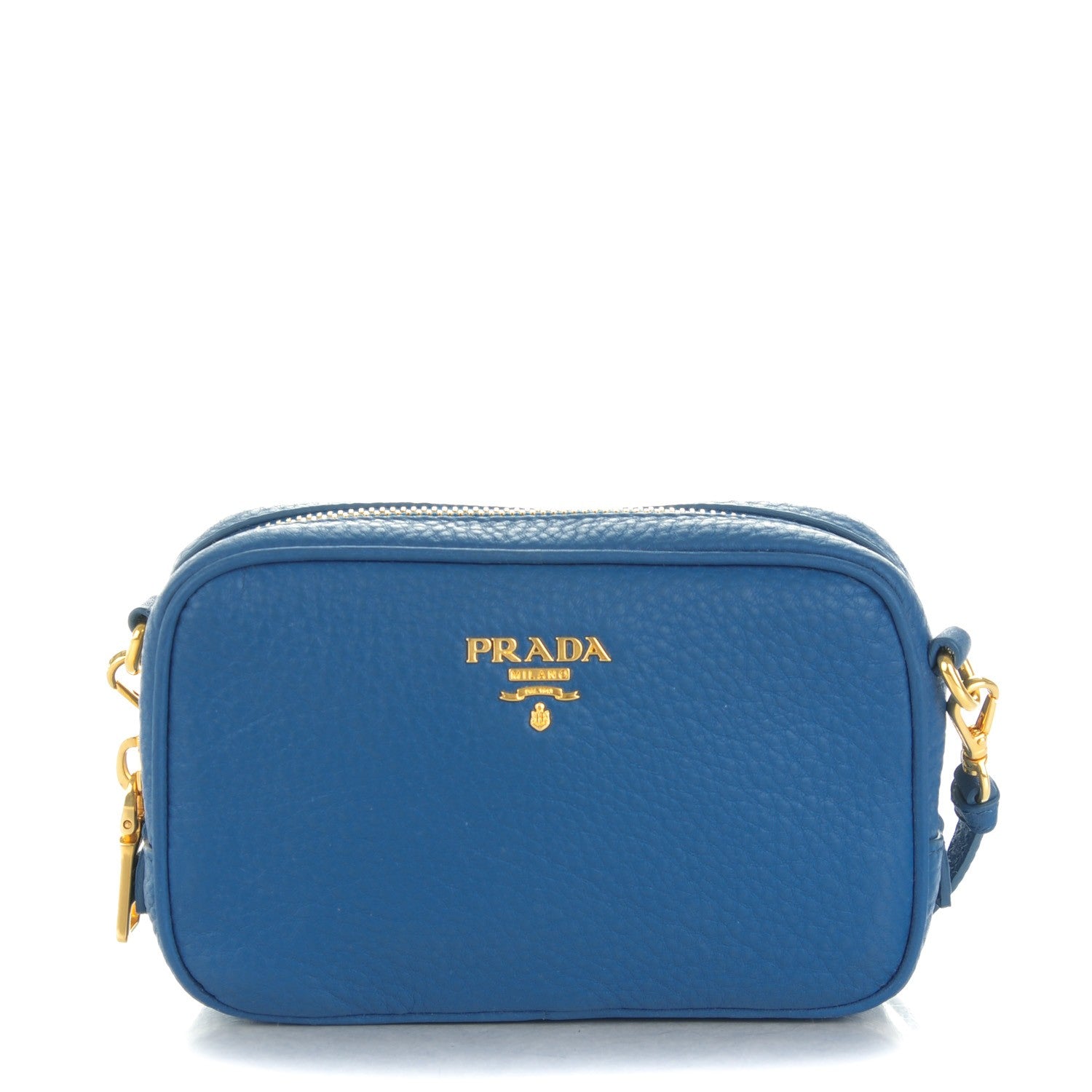 Prada Vitello Daino Mini Camera Crossbody Cobalto 1 of 8