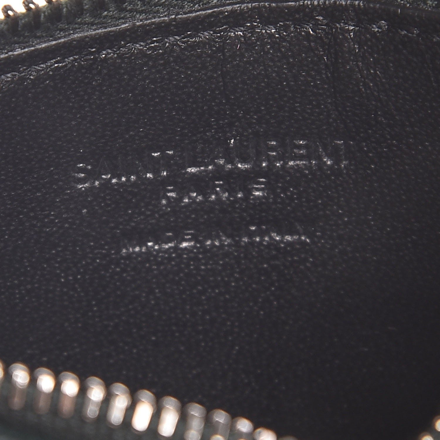 Saint Laurent Grained Calfskin 5 Fragments Zip Pouch Card Holder New Vert Fonce 6 of 8