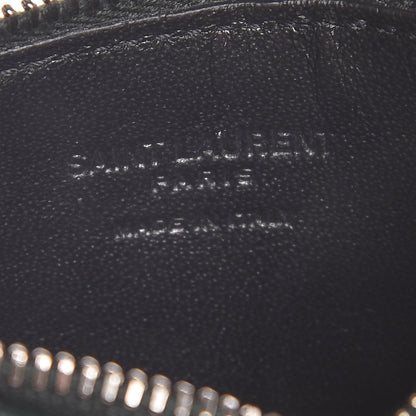 Saint Laurent Grained Calfskin 5 Fragments Zip Pouch Card Holder New Vert Fonce 6 of 8