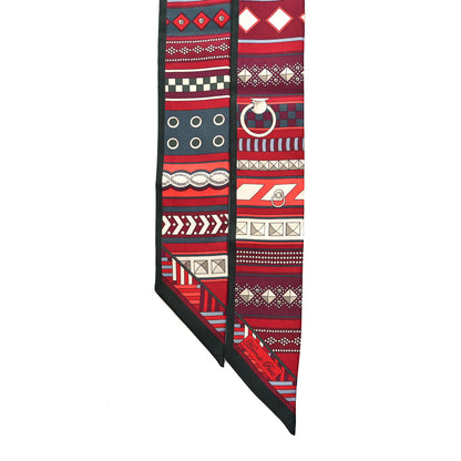 Hermes Silk Colliers De Chiens Twilly Vert Sapin Rouge Grenat 2 of 4