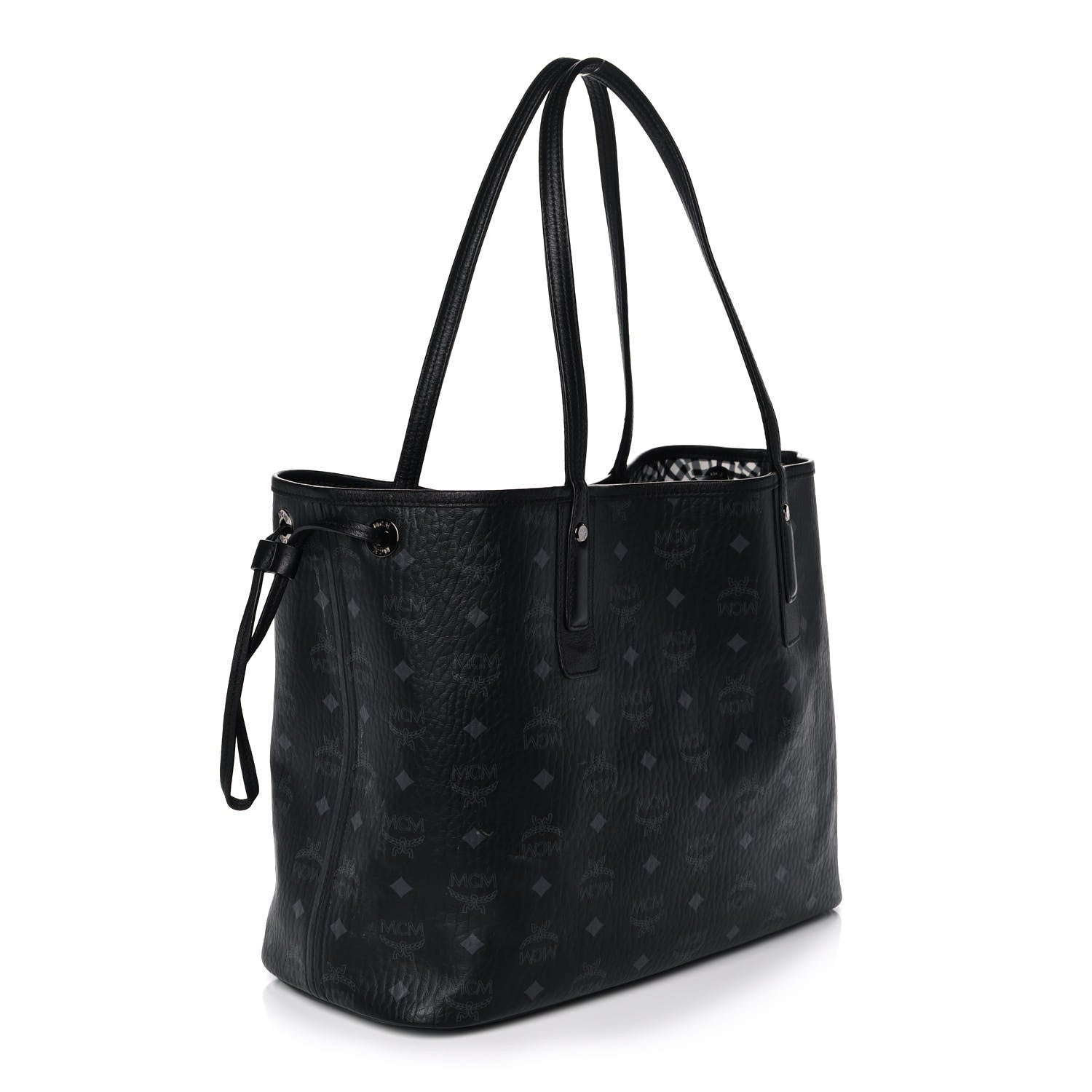 MCM Visetos Medium Liz Reversible Shopper Tote Black 3 of 14
