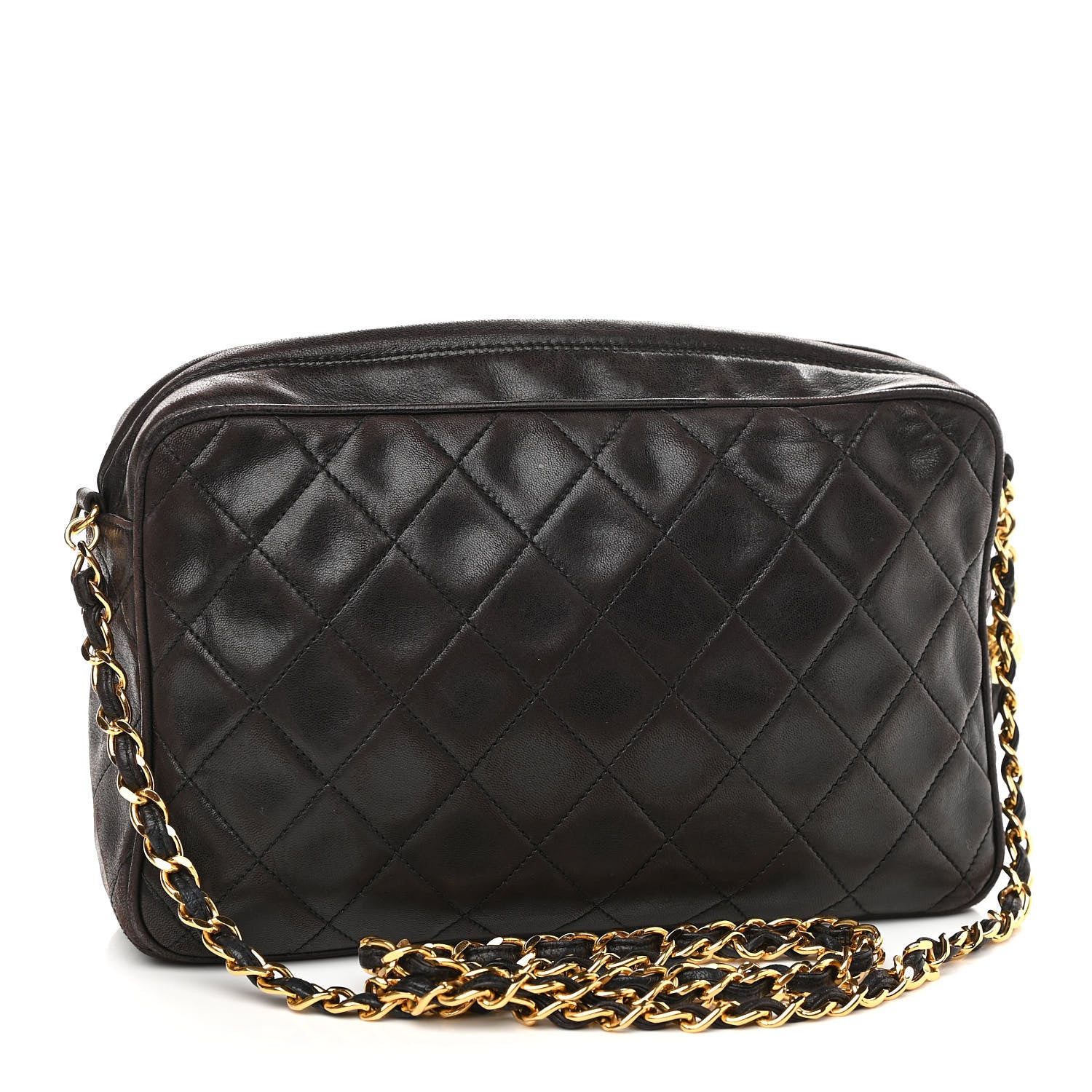 Chanel Lambskin Quilted Camera Case Dark Brown 2 of 12