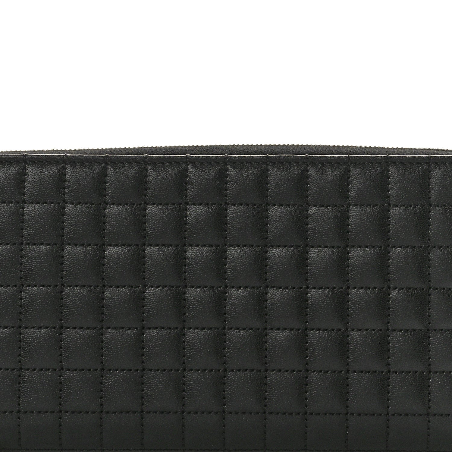 Celine Lambskin Quilted Large C Charm Zip Around Wallet Black 8 of 8