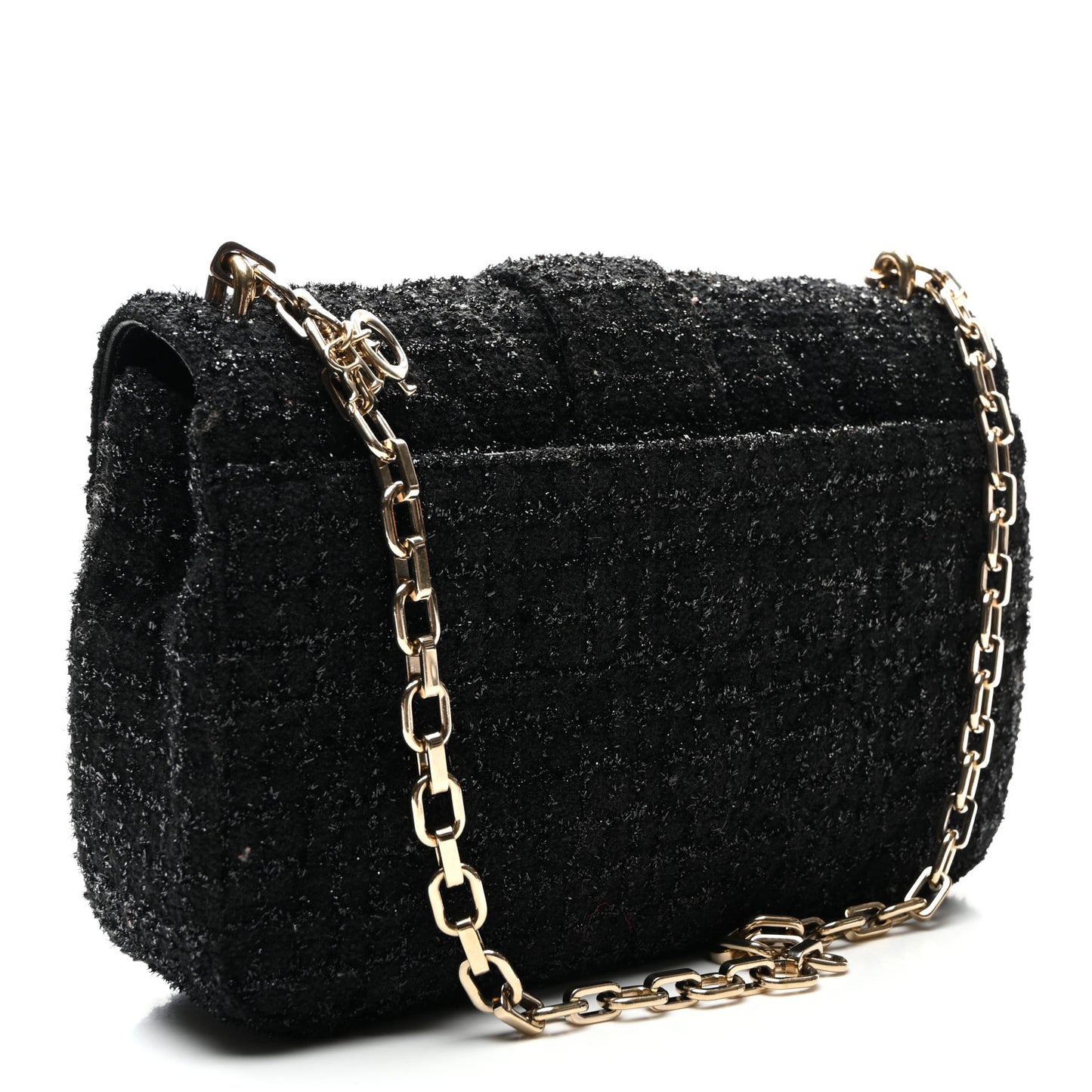 Tweed Medium Miss Dior Flap Black