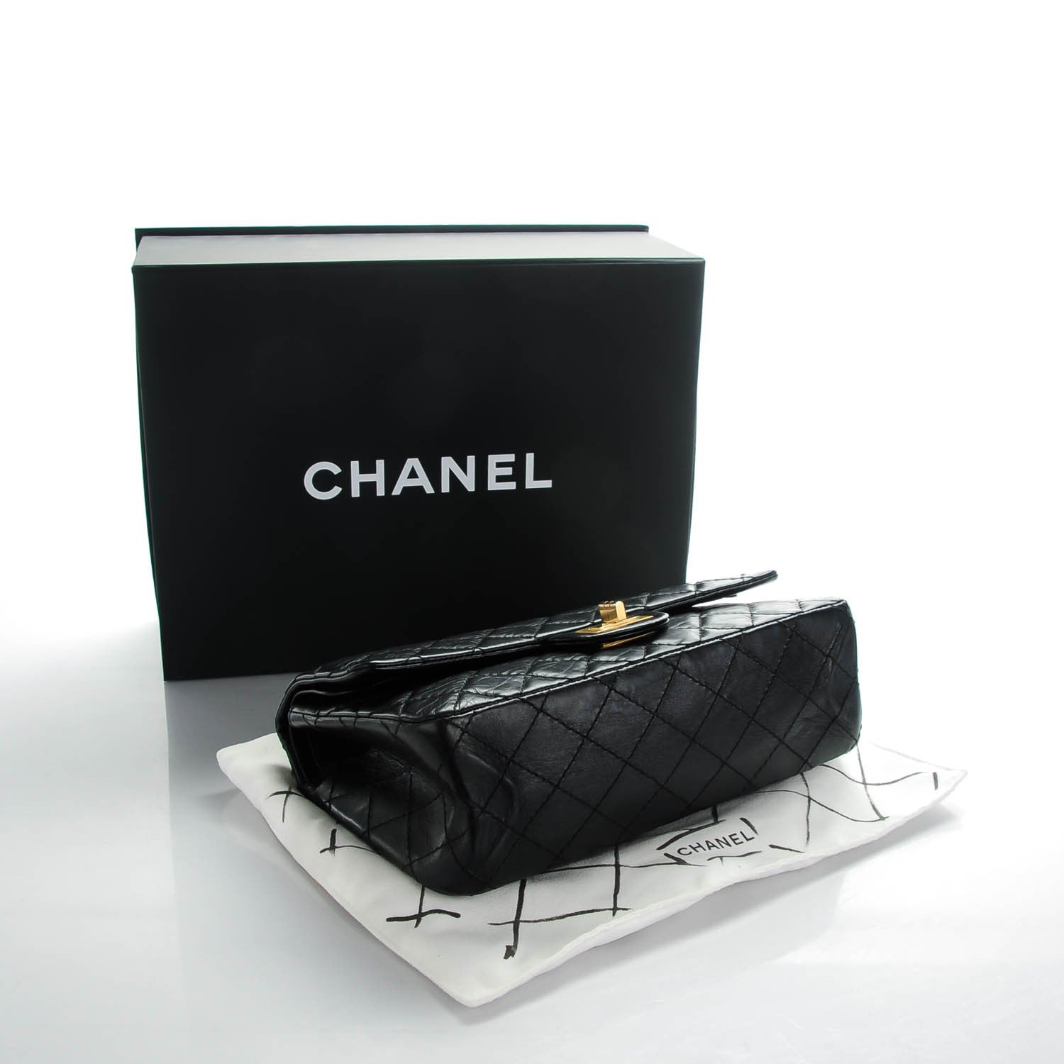 Chanel Aged Calfskin Quilted 2.55 Reissue 225 Flap Black 4 of 7