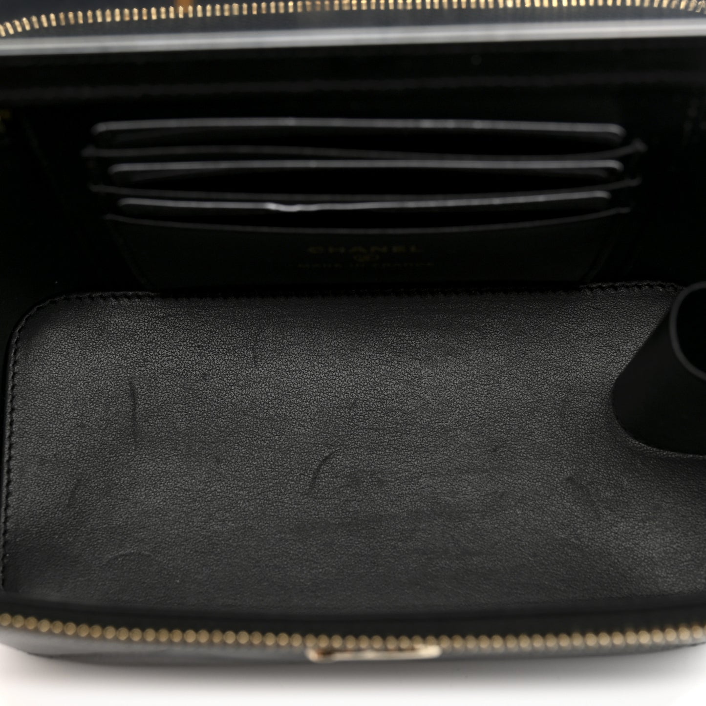 Caviar Quilted Top Handle Long Vanity Black