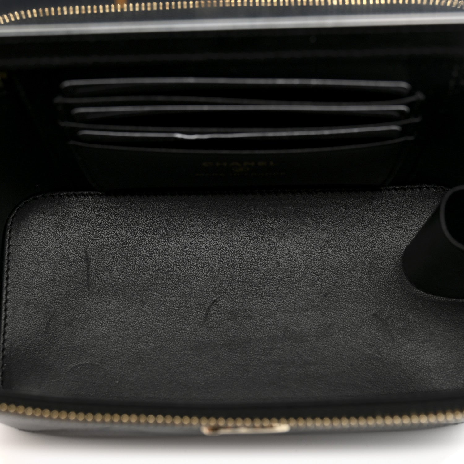 Chanel Caviar Quilted Top Handle Long Vanity Black 5 of 11