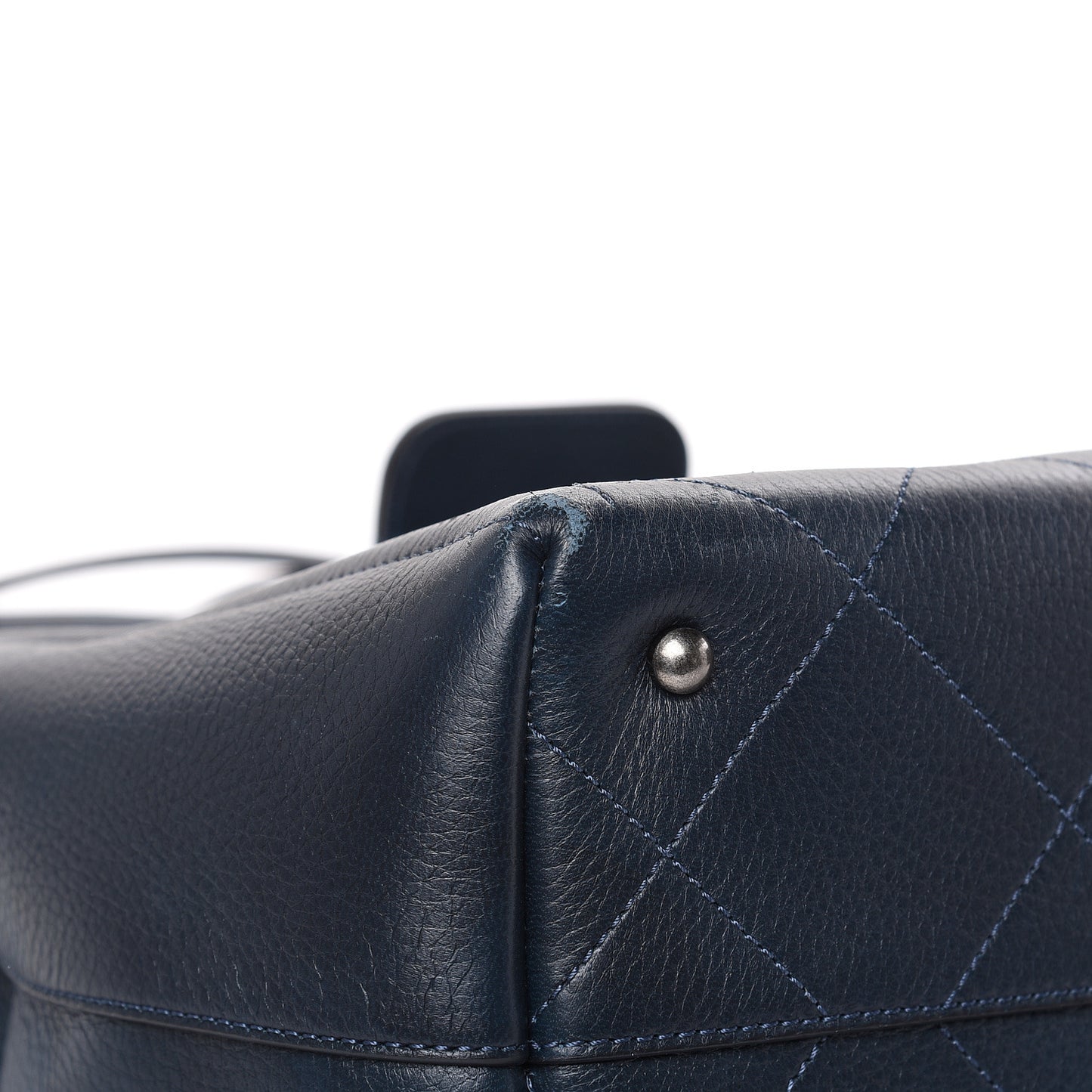 Deerskin Stitched Large CC Shopping Tote Navy