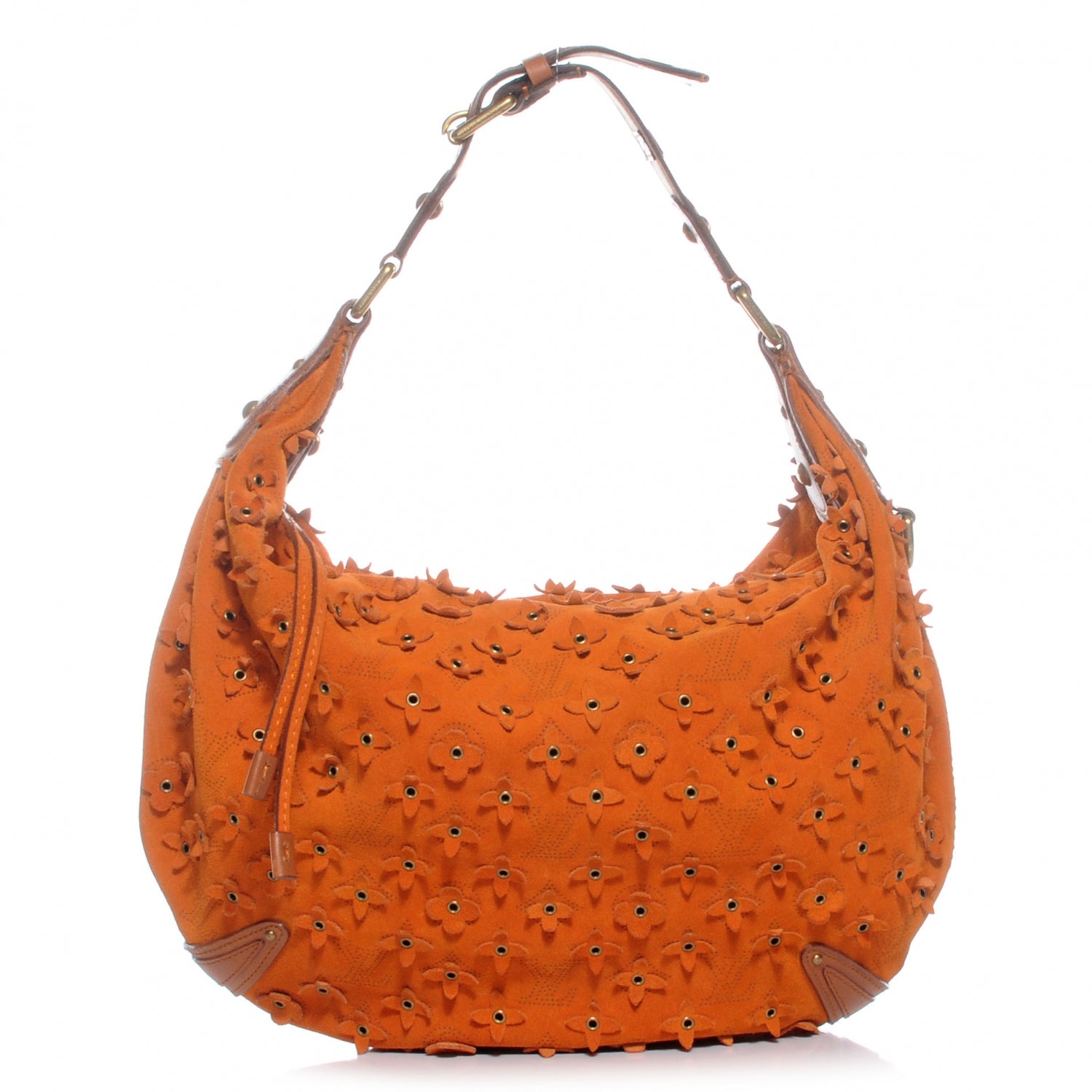 Louis Vuitton Suede Mahina Fleurs Onatah GM Orange 1 of 6