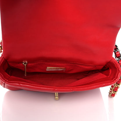 Chanel Lambskin Quilted Medium Chanel 19 Flap Red 5 of 16