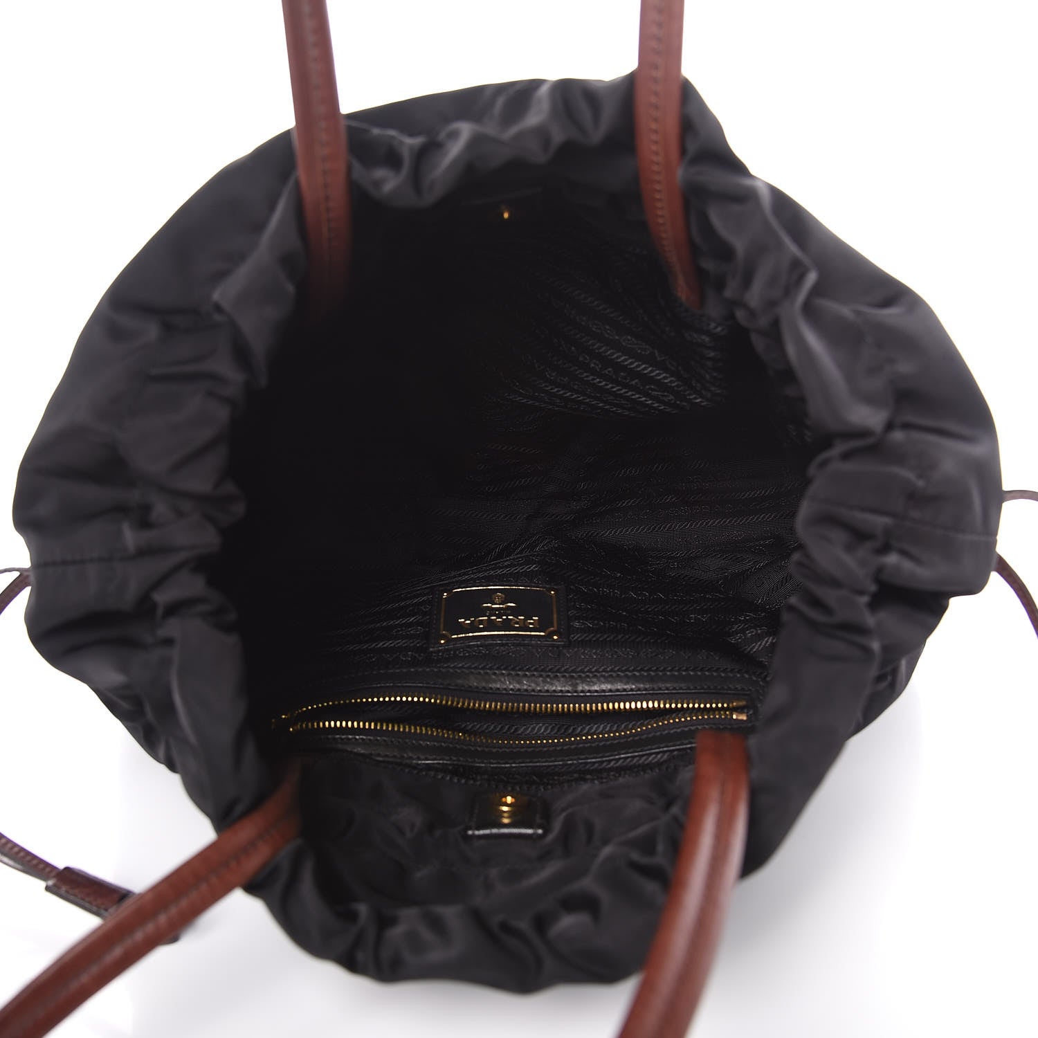 Prada Tessuto Nylon Jacquard Logo Tote Black 5 of 11