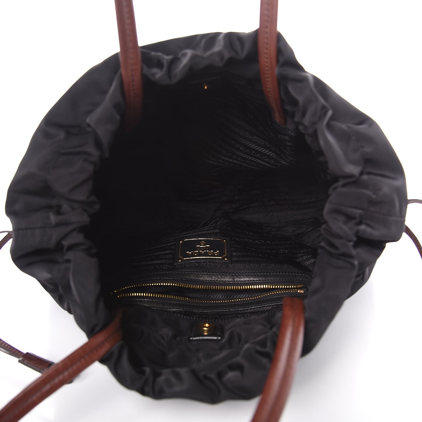 Tessuto Nylon Jacquard Logo Tote Black