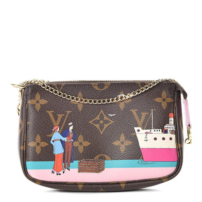 Louis Vuitton Monogram 2016 Christmas Animation Mini Pochette Accessories Rose Ballerine 1 of 8