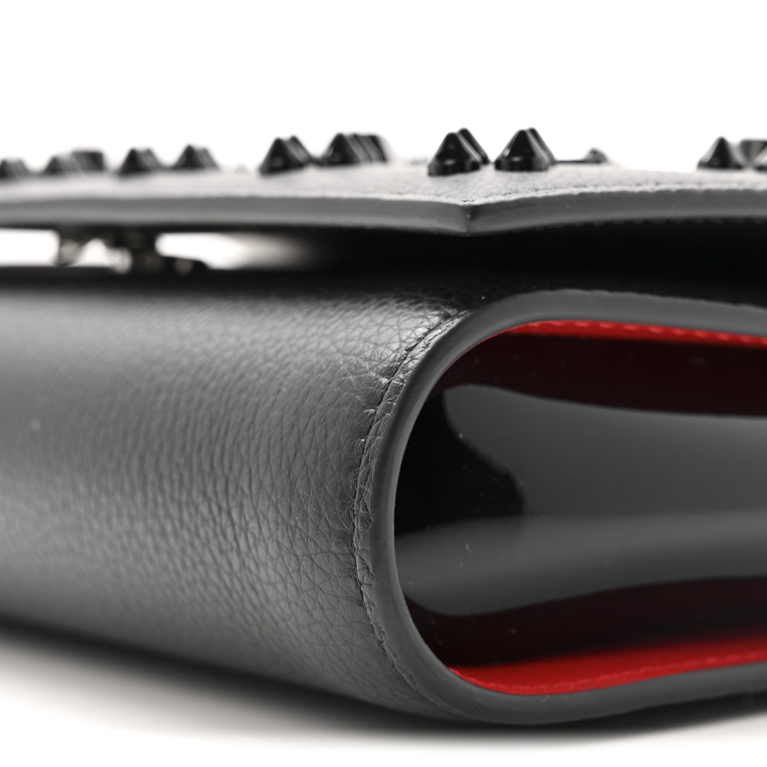 Christian Louboutin Calfskin Spikes Loubinthesky Paloma Clutch Black 10 of 11