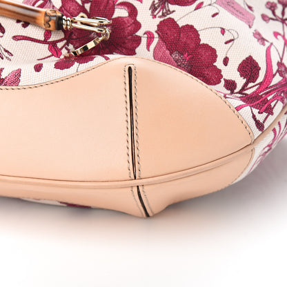 Gucci Canvas Floral Flora Peggy Bamboo Top Handle Hobo 8 of 9