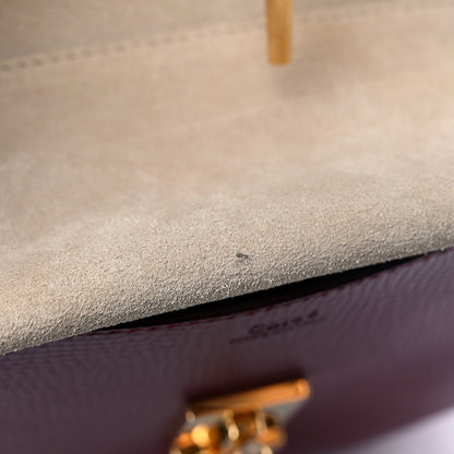 Chloe Grained Calfskin Lambskin Mini Bi-Color Drew Shoulder Bag Fuchsia Plum Purple 6 of 10