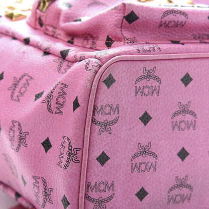MCM Visetos Studded Medium Stark M Backpack Pink 9 of 18