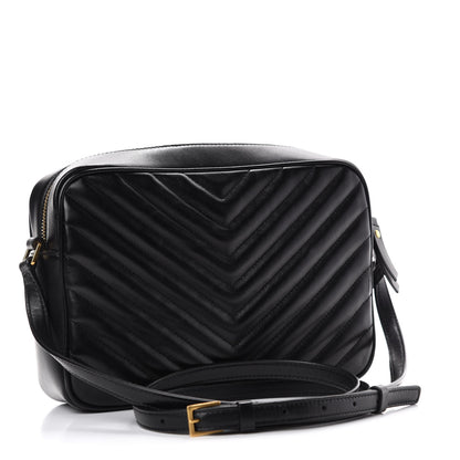 Saint Laurent Calfskin Matelasse Monogram Lou Camera Bag Black 3 of 10