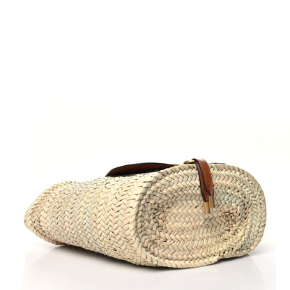 Chloe Raffia Small Grain Calfskin Medium Marcie Basket Tan 4 of 12
