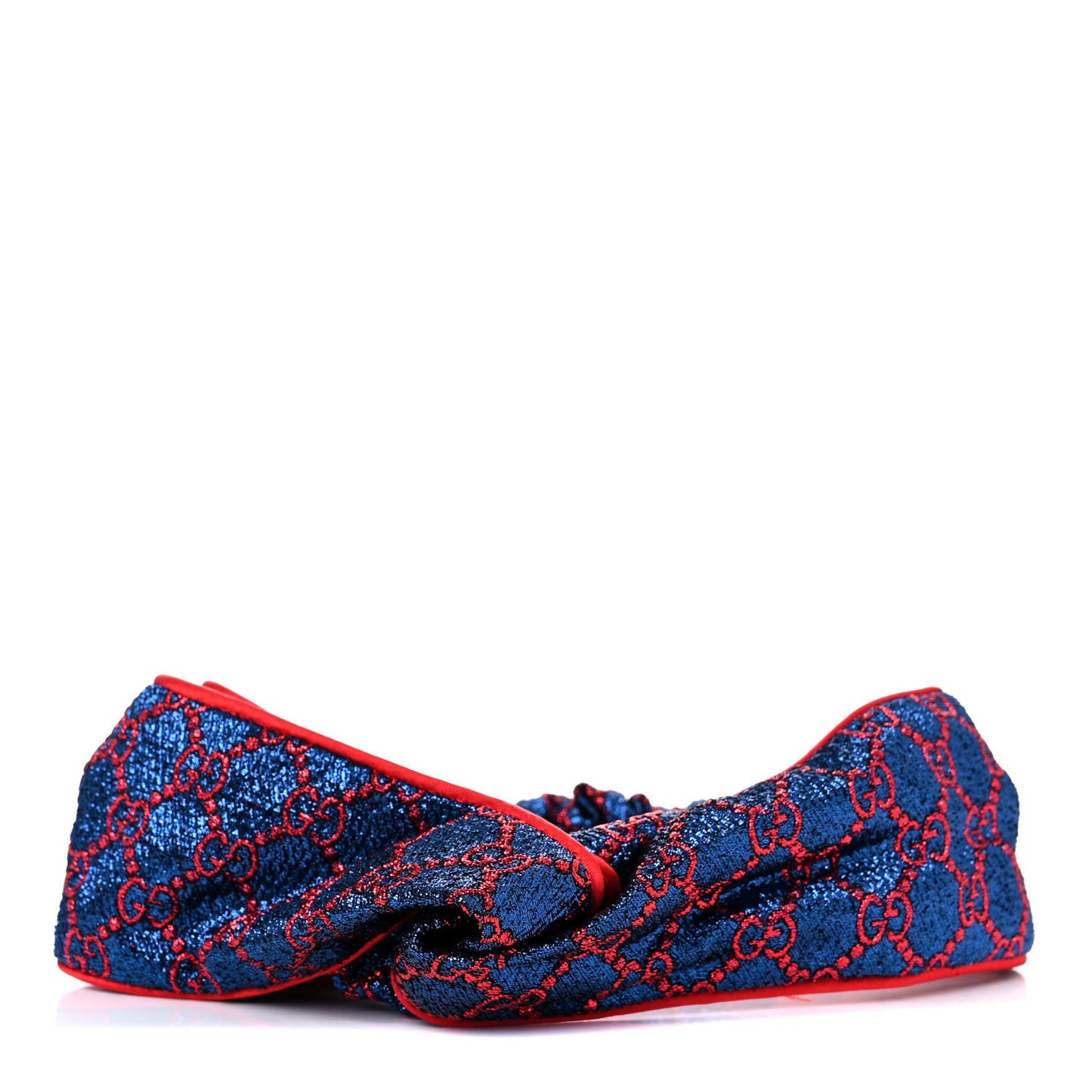 Metallic Lurex Silk GG Supreme Headband Blue Red