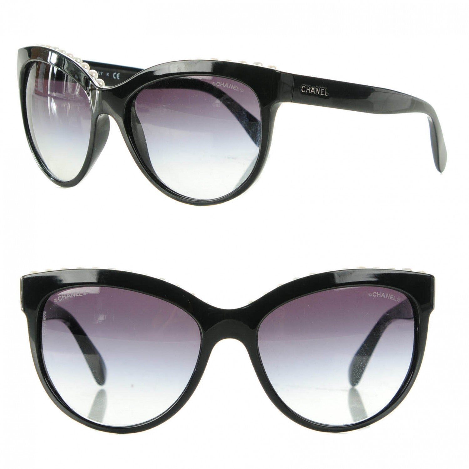 Chanel Freshwater Cultured Pearl Butterfly Sunglasses 6040-H Black 1 of 5