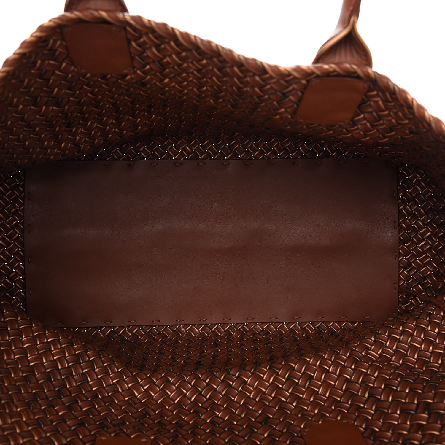 Bottega Veneta Metallic Intrecciato Nappa Large Cabat Brown Gold 5 of 9