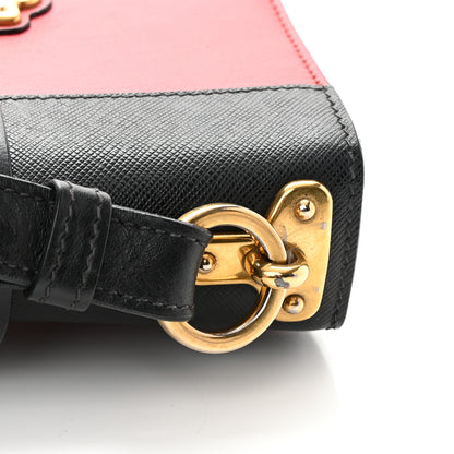 Prada City Calfskin Saffiano Cahier Bag Fuoco Black 17 of 17